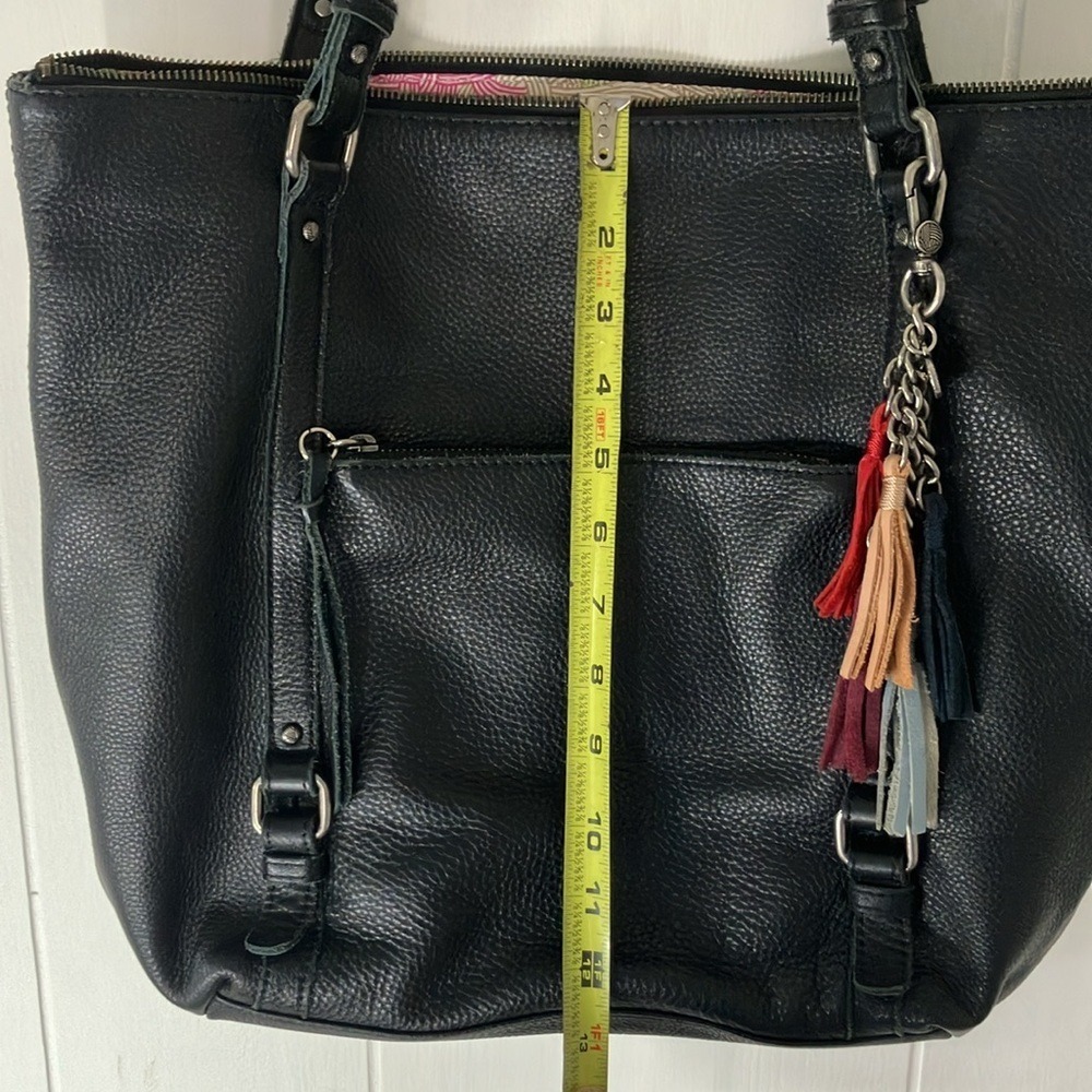 The Sak Black Pebbled Leather Boho Hobo Bag tassel should purse - Picture 3 of 8